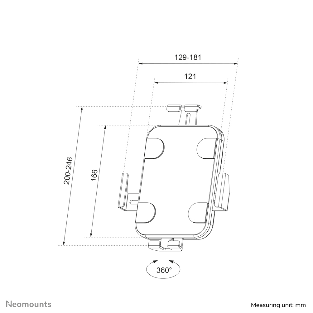 Neomounts WL15-625WH1 Tablet muurbeugel 7.9-11" - vergrendelbaar - universeel